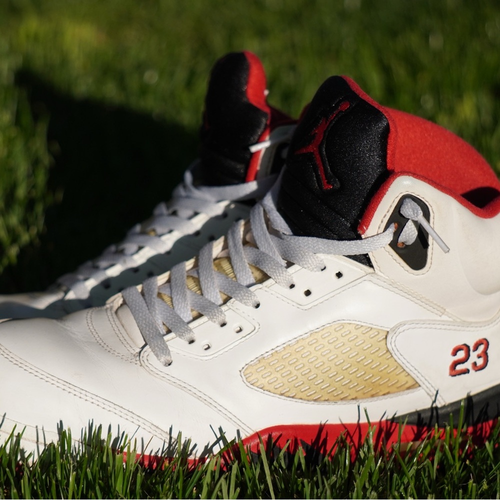 jordan 5 fire red black tongue 2013
